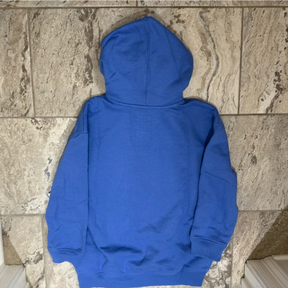 NWT Size Large Gap Blue Hoodie with 'OPTIMIST' Print
